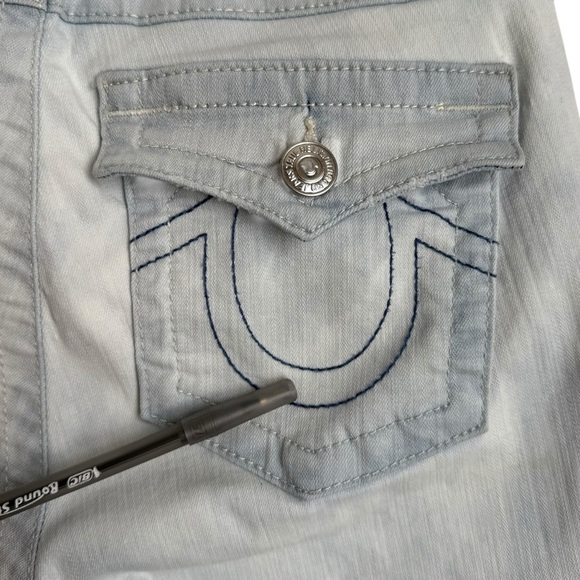 True Religion Jennie Curvy Mid Rise Flap Single Needle Skinny Jeans Sz 27 Blue - Picture 6 of 15